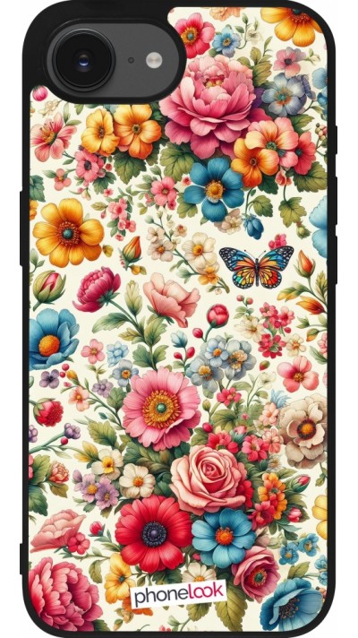 iPhone 16e Case Hülle - Silikon schwarz Spring 25 fruehling bluetend