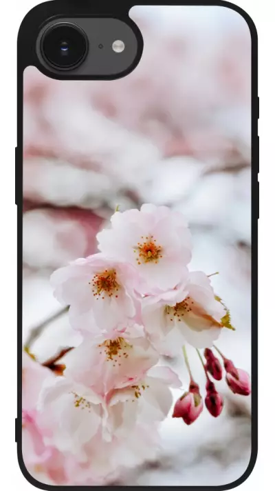 iPhone 17e / 16e Case Hülle - Silikon schwarz Cherry tree Spring 2026