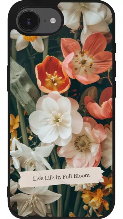 iPhone 17e / 16e Case Hülle - Silikon schwarz Full Bloom Spring 2026