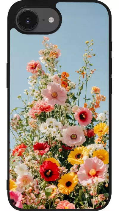 iPhone 17e / 16e Case Hülle - Silikon schwarz Spring flowers Spring 2026
