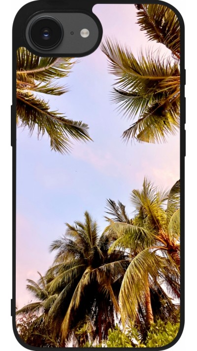 iPhone 16e Case Hülle - Silikon schwarz Summer 2023 palm tree vibe