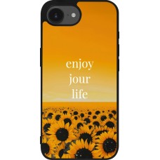 iPhone 16e Case Hülle - Silikon schwarz Summer 2025 Enjoy your life