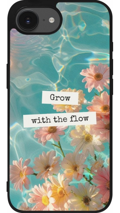 iPhone 16e Case Hülle - Silikon schwarz Summer 2025 Grow with the flow