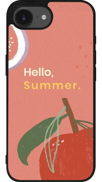 iPhone 16e Case Hülle - Silikon schwarz Summer 2025 Hello summer