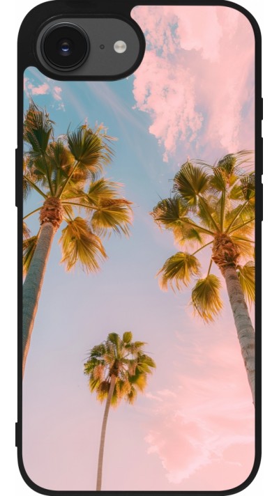 iPhone 16e Case Hülle - Silikon schwarz Summer 2025 Palmiers
