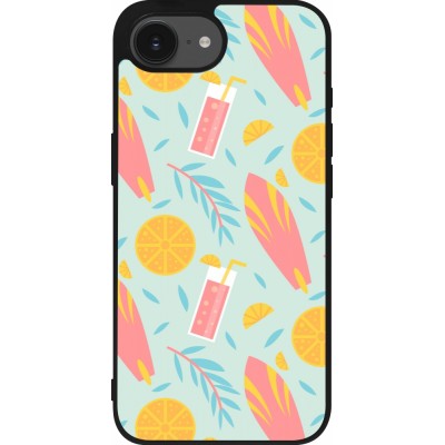 iPhone 16e Case Hülle - Silikon schwarz Summer 2025 Pattern citron