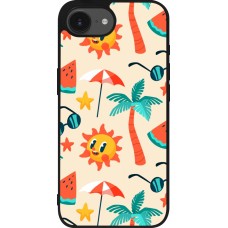 iPhone 16e Case Hülle - Silikon schwarz Summer 2025 Pattern soleil