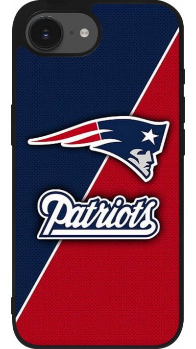 Coque iPhone 16e - Silicone rigide noir Super Bowl 26 Patriots 1