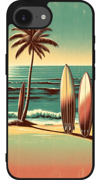 iPhone 16e Case Hülle - Silikon schwarz Surf Paradise