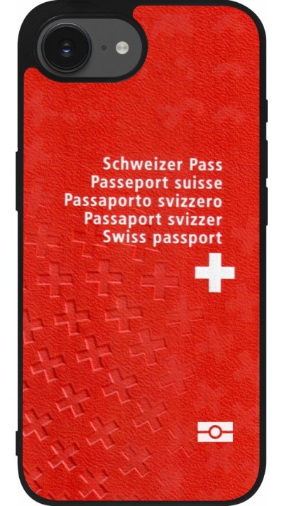 iPhone 16e Case Hülle - Silikon schwarz Swiss Passport