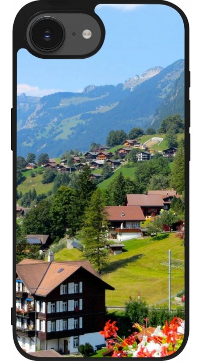iPhone 16e Case Hülle - Silikon schwarz  Nationalfeiertag Schweiz Landschaft