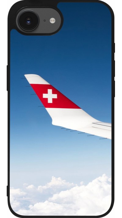 iPhone 16e Case Hülle - Silikon schwarz  Schweizer Nationalfeiertag Sky Swiss Flag