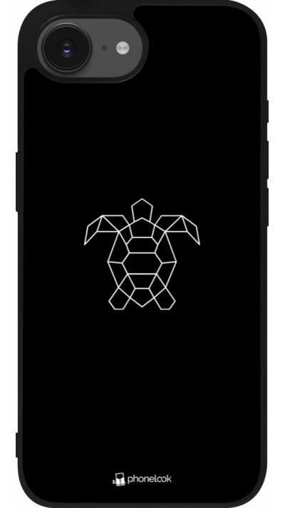 iPhone 16e Case Hülle - Silikon schwarz Turtles lines on black