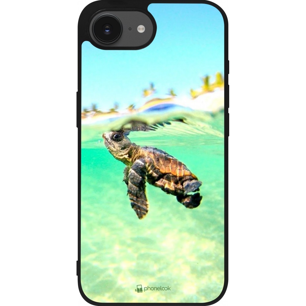 iPhone 16e Case Hülle - Silikon schwarz Turtle Underwater