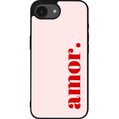 iPhone 16e Case Hülle - Silikon schwarz Valentine 2024 amor