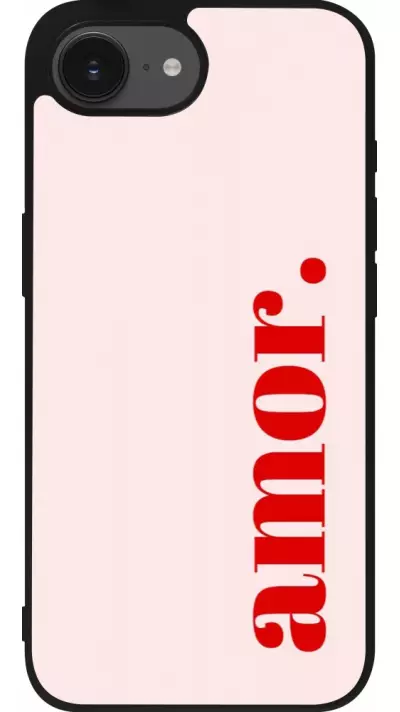 iPhone 16e Case Hülle - Silikon schwarz Valentine 2024 amor