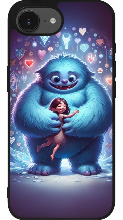 iPhone 16e Case Hülle - Silikon schwarz Valentin 2024 Flauschige Liebe