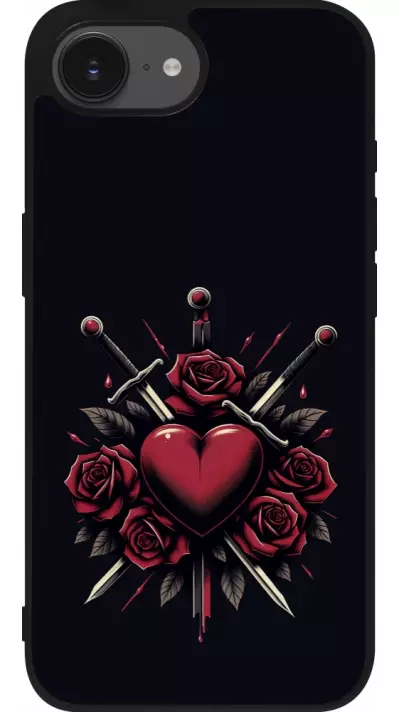 iPhone 16e Case Hülle - Silikon schwarz Valentine 2024 gothic love