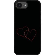 iPhone 16e Case Hülle - Silikon schwarz Valentine 2023 attached heart