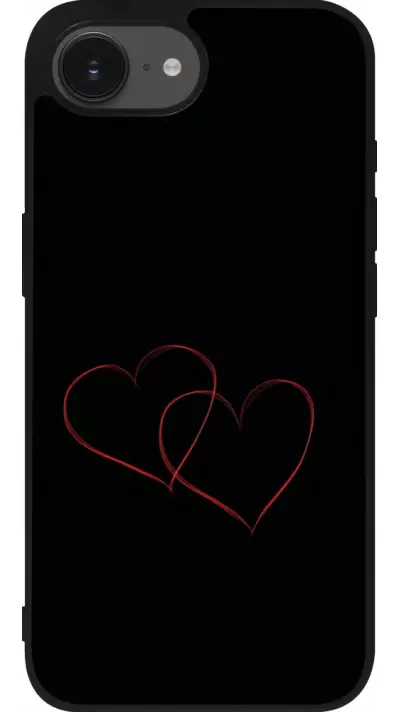 iPhone 16e Case Hülle - Silikon schwarz Valentine 2023 attached heart