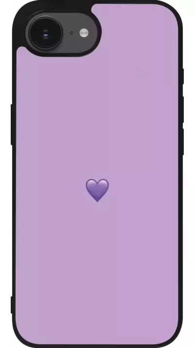 iPhone 16e Case Hülle - Silikon schwarz Valentine 2023 purpule single heart