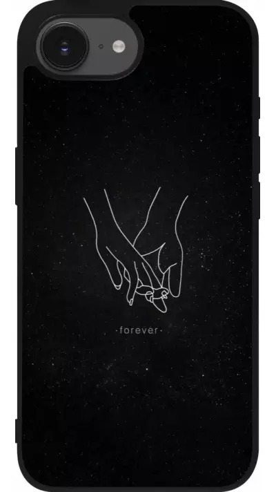 iPhone 16e Case Hülle - Silikon schwarz Valentine 2023 hands forever