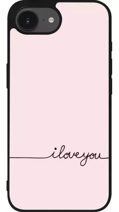 iPhone 16e Case Hülle - Silikon schwarz Valentine 2023 i love you writing