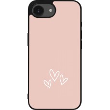 iPhone 16e Case Hülle - Silikon schwarz Valentine 2023 three minimalist hearts