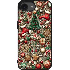 iPhone 16e Case Hülle - Silikon schwarz Weihnachten 2023 Mikromuster
