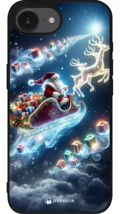 iPhone 16e Case Hülle - Silikon schwarz Weihnachten 2023 Verzauberter Weihnachtsmann