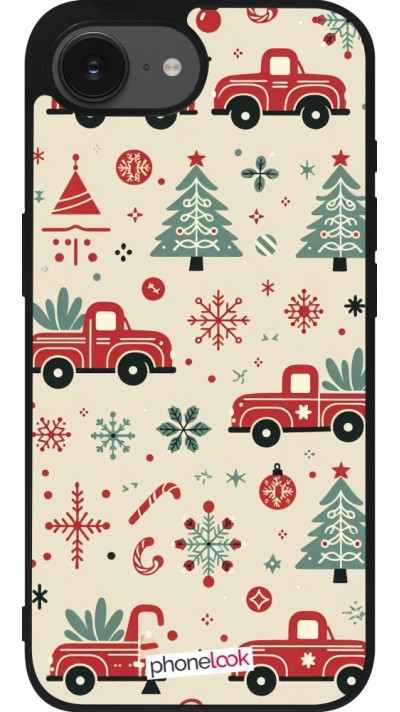 iPhone 16e Case Hülle - Silikon schwarz Weihnachten 2024 Lkw Tanne