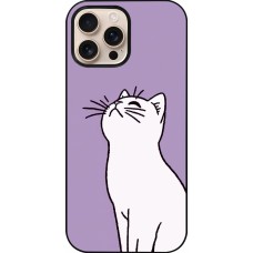 iPhone 16 Pro Max Case Hülle - Chat auf lila Hintergrund