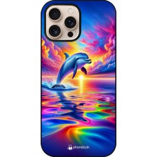 iPhone 16 Pro Max Case Hülle - Glücklicher Regenbogen-Delfin