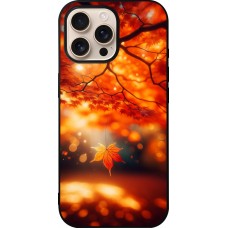 iPhone 16 Pro Max Case Hülle - Silikon schwarz Herbst Magisch Orange