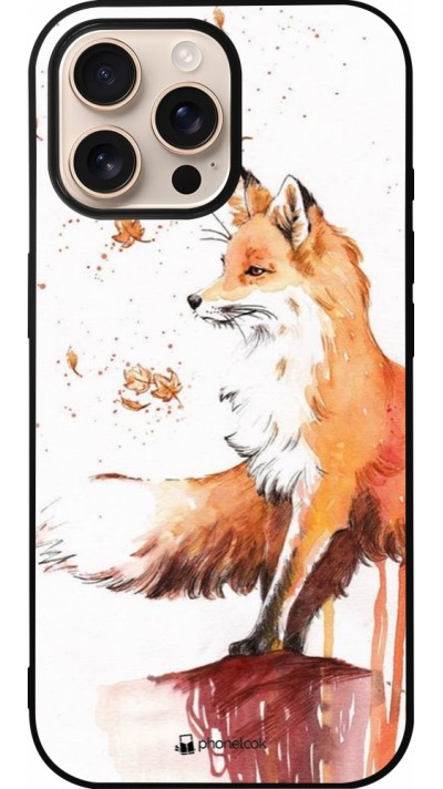 iPhone 16 Pro Max Case Hülle - Silikon schwarz Autumn 21 Fox