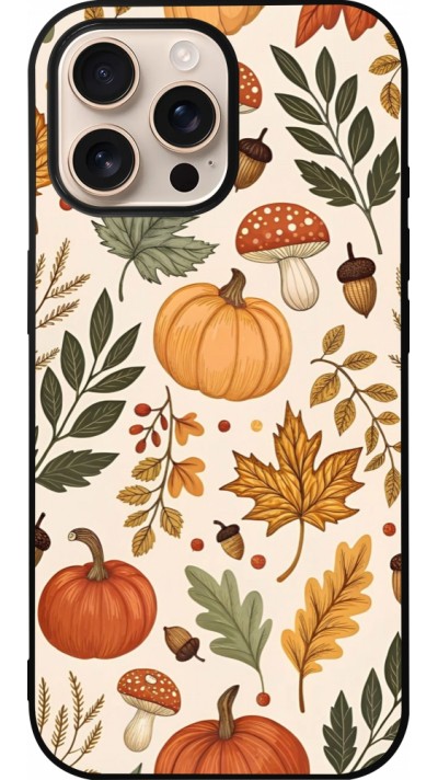 iPhone 16 Pro Max Case Hülle - Silikon schwarz Autumn 25 Autumn pattern