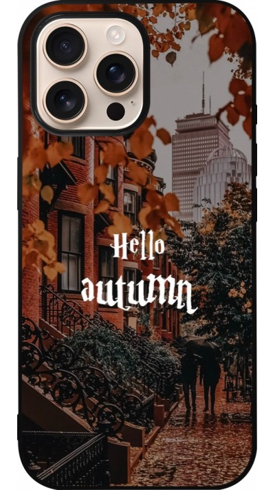 iPhone 16 Pro Max Case Hülle - Silikon schwarz Autumn 25 Hello autumn