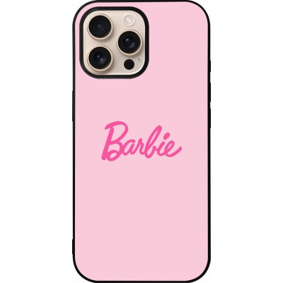 iPhone 16 Pro Max Case Hülle - Silikon schwarz Barbie Text