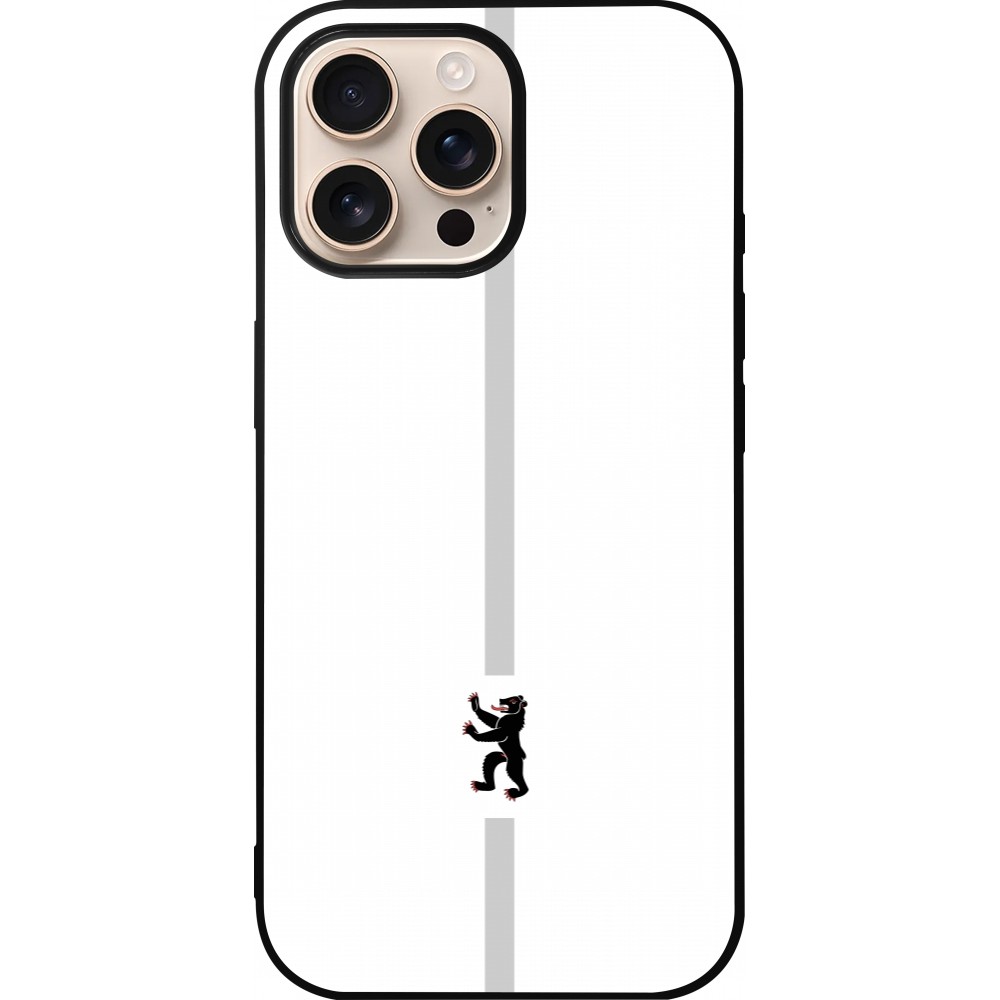 iPhone 16 Pro Max Case Hülle - Silikon schwarz Kanton AI weiss