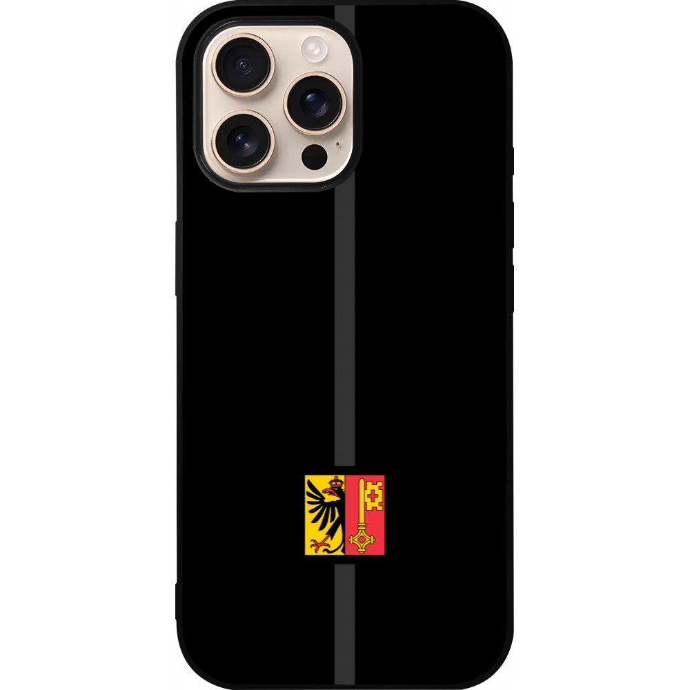iPhone 16 Pro Max Case Hülle - Silikon schwarz Kanton GE schwarz