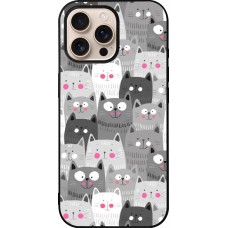 iPhone 16 Pro Max Case Hülle - Silikon schwarz Katzenschwärme
