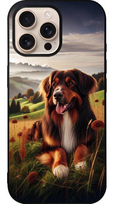 iPhone 16 Pro Max Case Hülle - Silikon schwarz Hund Land Schweiz