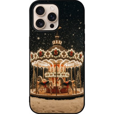 iPhone 16 Pro Max Case Hülle - Silikon schwarz Christmas 25 Carousel