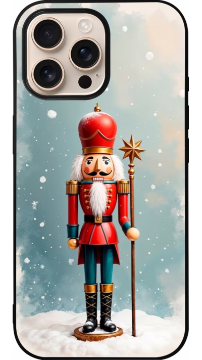 iPhone 16 Pro Max Case Hülle - Silikon schwarz Christmas 25 Nutcracker Snow