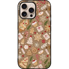 iPhone 16 Pro Max Case Hülle - Silikon schwarz Christmas 25 Pattern Ginger Cookie