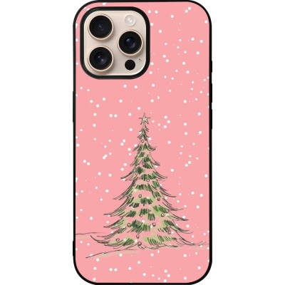 iPhone 16 Pro Max Case Hülle - Silikon schwarz Christmas 25 Pink Tree