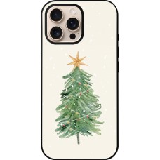 iPhone 16 Pro Max Case Hülle - Silikon schwarz Christmas 25 Sketch Tree