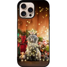 iPhone 16 Pro Max Case Hülle - Silikon schwarz Christmas 25 Xmas Cat