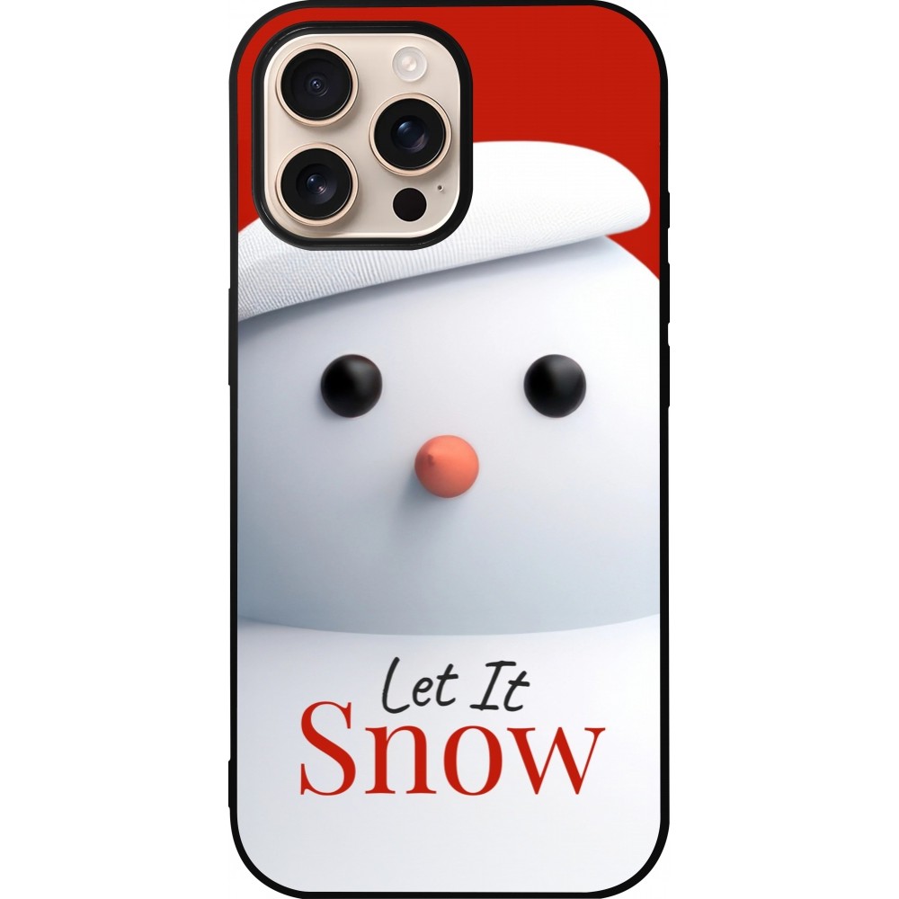 iPhone 16 Pro Max Case Hülle - Silikon schwarz Christmas 25 Xmas Snowman