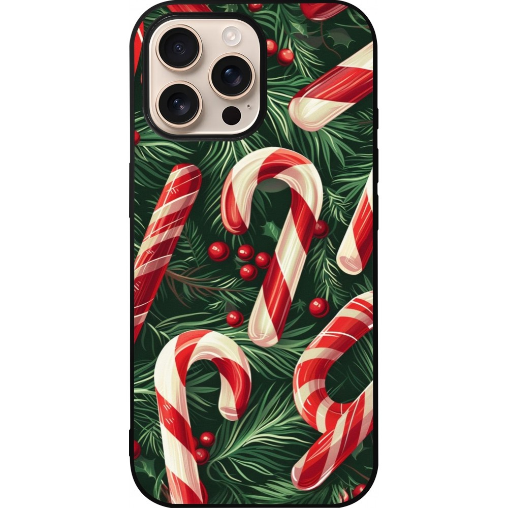 iPhone 16 Pro Max Case Hülle - Silikon schwarz Christmas 25 Xmas Stick